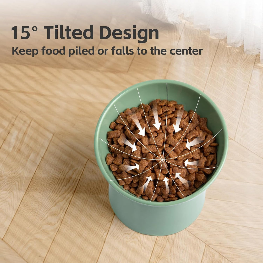 YauYik Raised Cat Bowl, Elevated Cat Food Bowls with Tilted Angle
