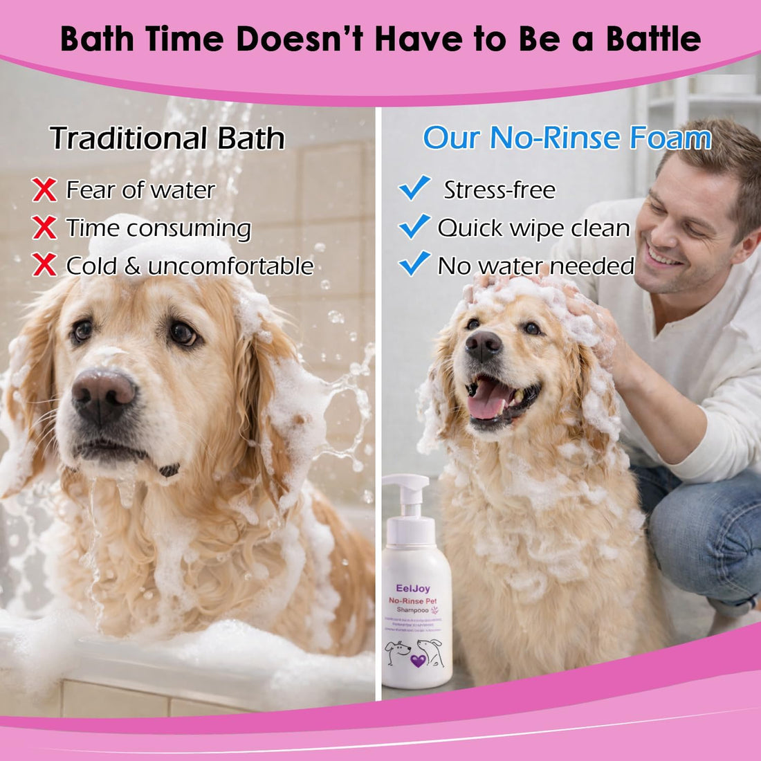 Non-Rinse Pet Shampoo – 10 Fl. oz Dog & Cat Dry Shampoo