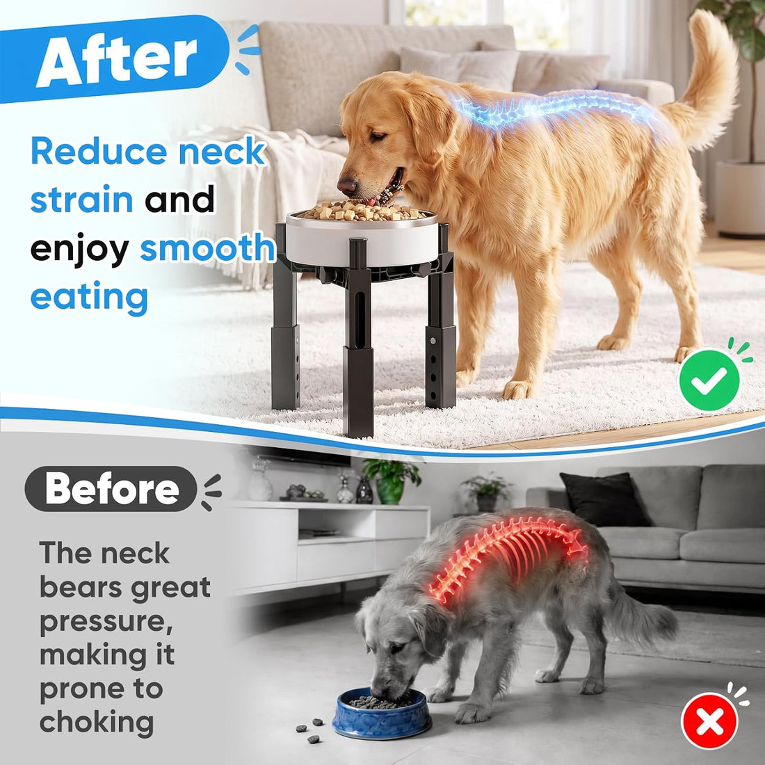 Aystkniet Dog Bowl Stand, Elevated Dog Bowl Holder Raised Dish