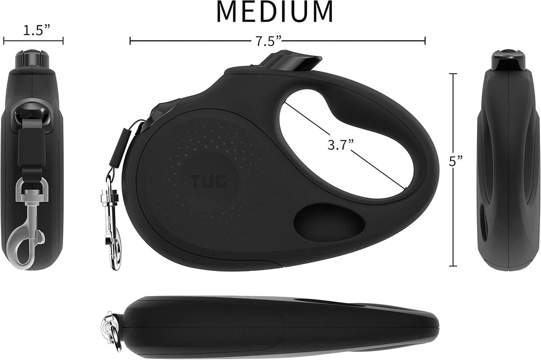 TUG Oval 360° Tangle-Free Retractable Dog Leash with Integrated Waste