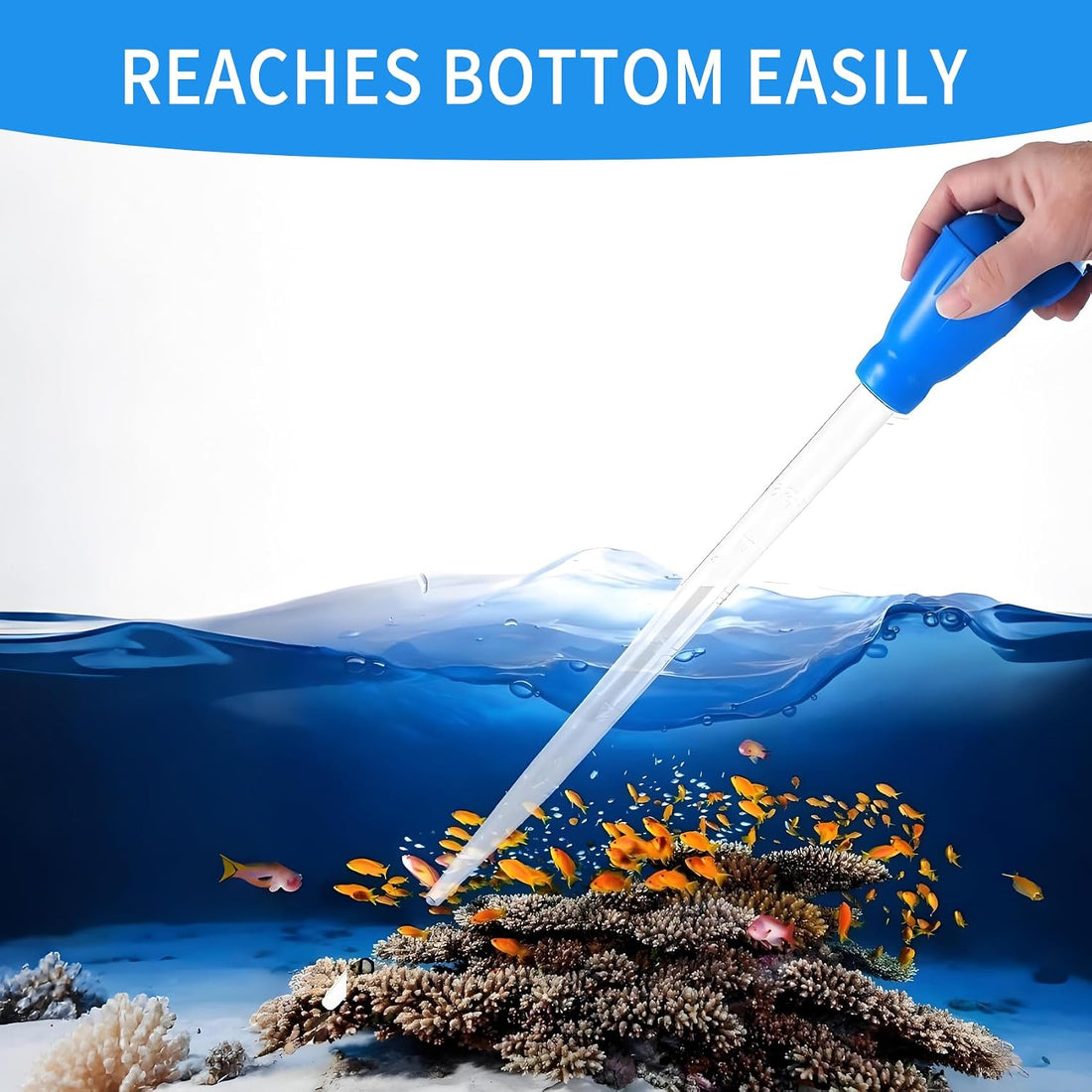 17.7 in 1 Pc Long Pipette for Fish Tank Coral Food Feeder Long