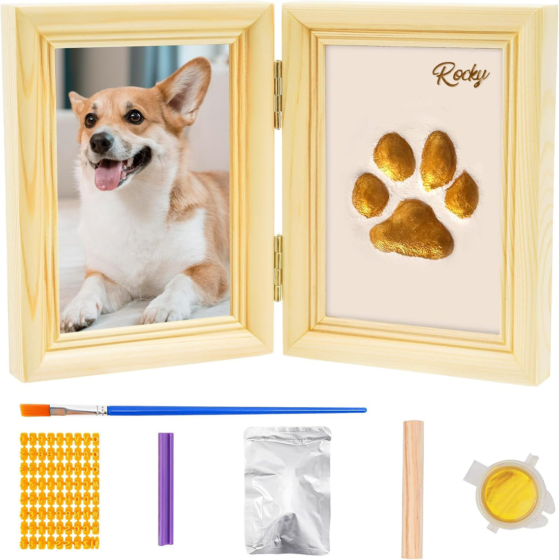 Avont Paw Print Kit, Pet Memorial Keepsake with Frame