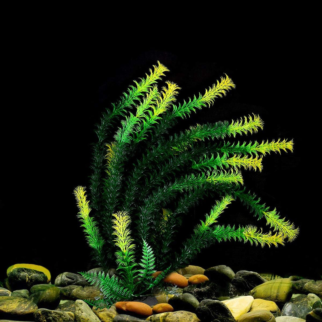 17" Plastic Water Plant for Aquarium Fish Tank Ornament, Rhodo