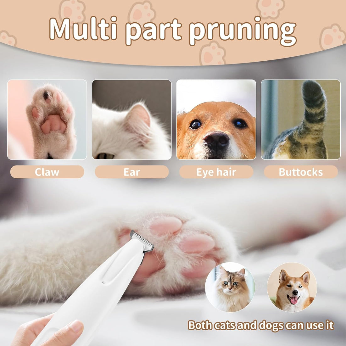 Upgraded Electric Dog Paw Trimmer, Paw Trimmers for Dog's Feet