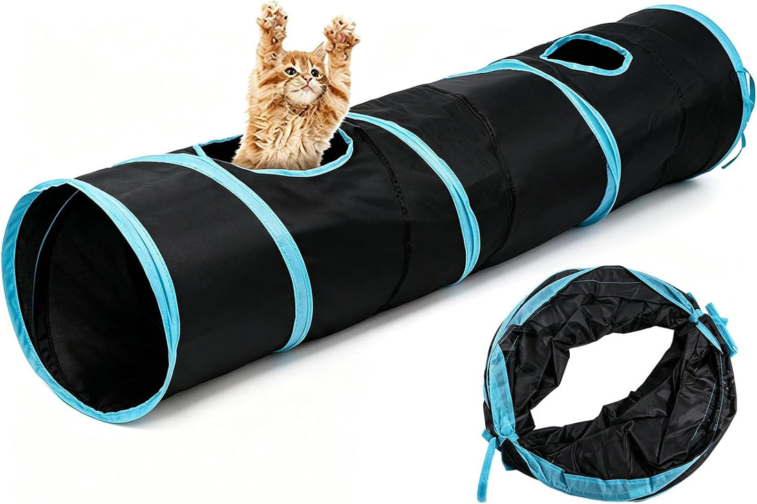 iCAGY Cat Tunnel for Indoor Cats Kittens Rabbits, Foldable Tunnel Toys