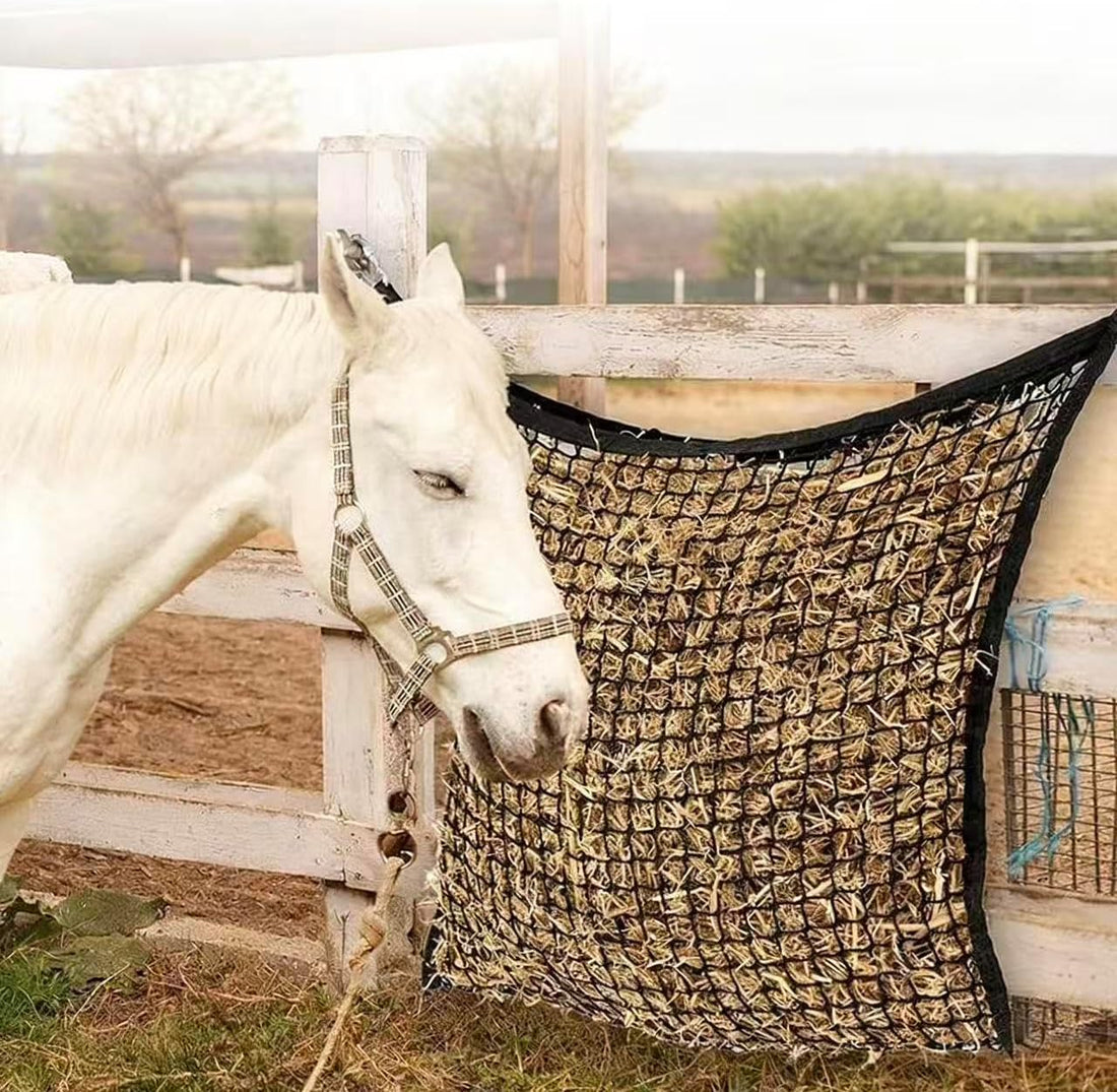 Martx 5x5ft Round Bale Hay Net for Horses Slow Feed, Knotless Feeder