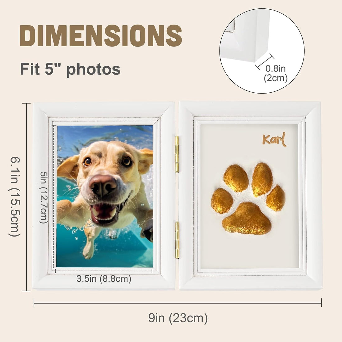 Avont Paw Print Kit, Pet Memorial Keepsake with Frame