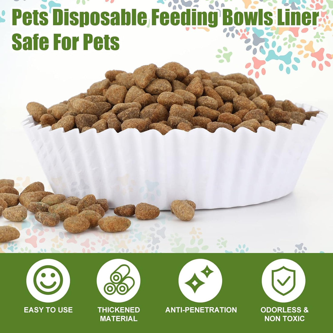 meekoo 600 Pcs Large Pet Disposable Feeding Bowls Liner Bulk Cat Food
