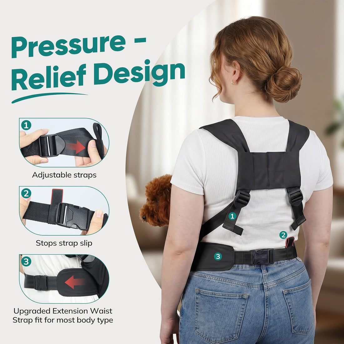 Dog Sling Carrier Front with Thicken Bottom Support for Small Dogs