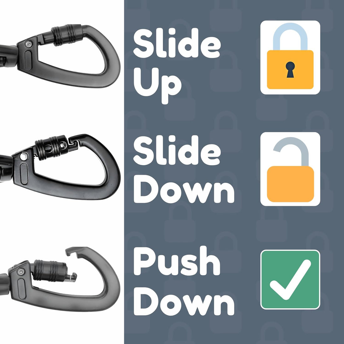 6 Foot Dog Leash, Two Extra Padded Handles, Locking Carabiner Clip