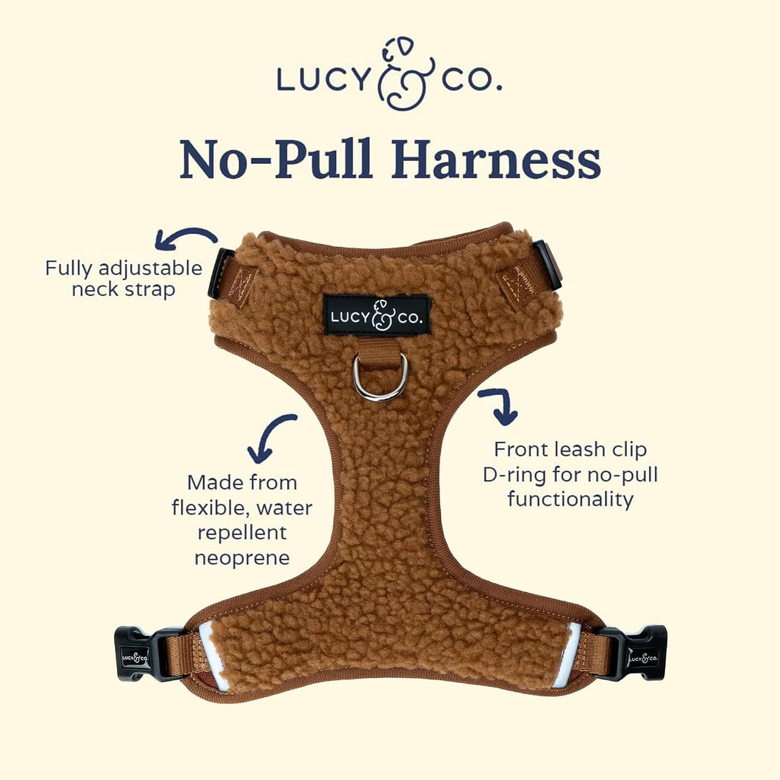 Lucy & Co. Cute No-Pull Cinnamon Teddy Harness