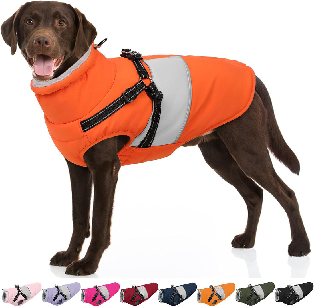 Warm Dog Coat with Harness Built in Dog Jacket for Small Dogs