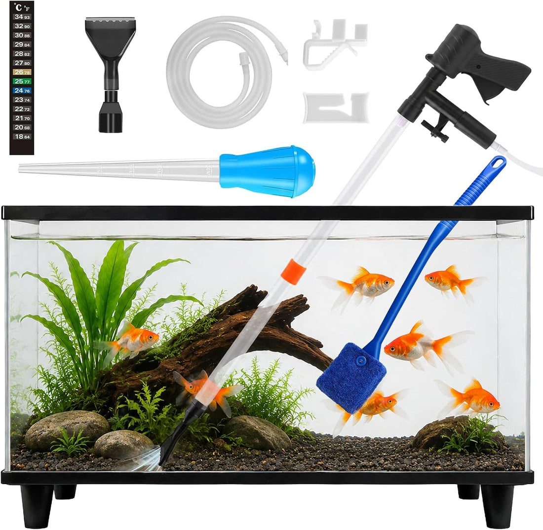 Aquarium Gravel Cleaner Kit, Semi-Automatic Siphon for Fish Tanks