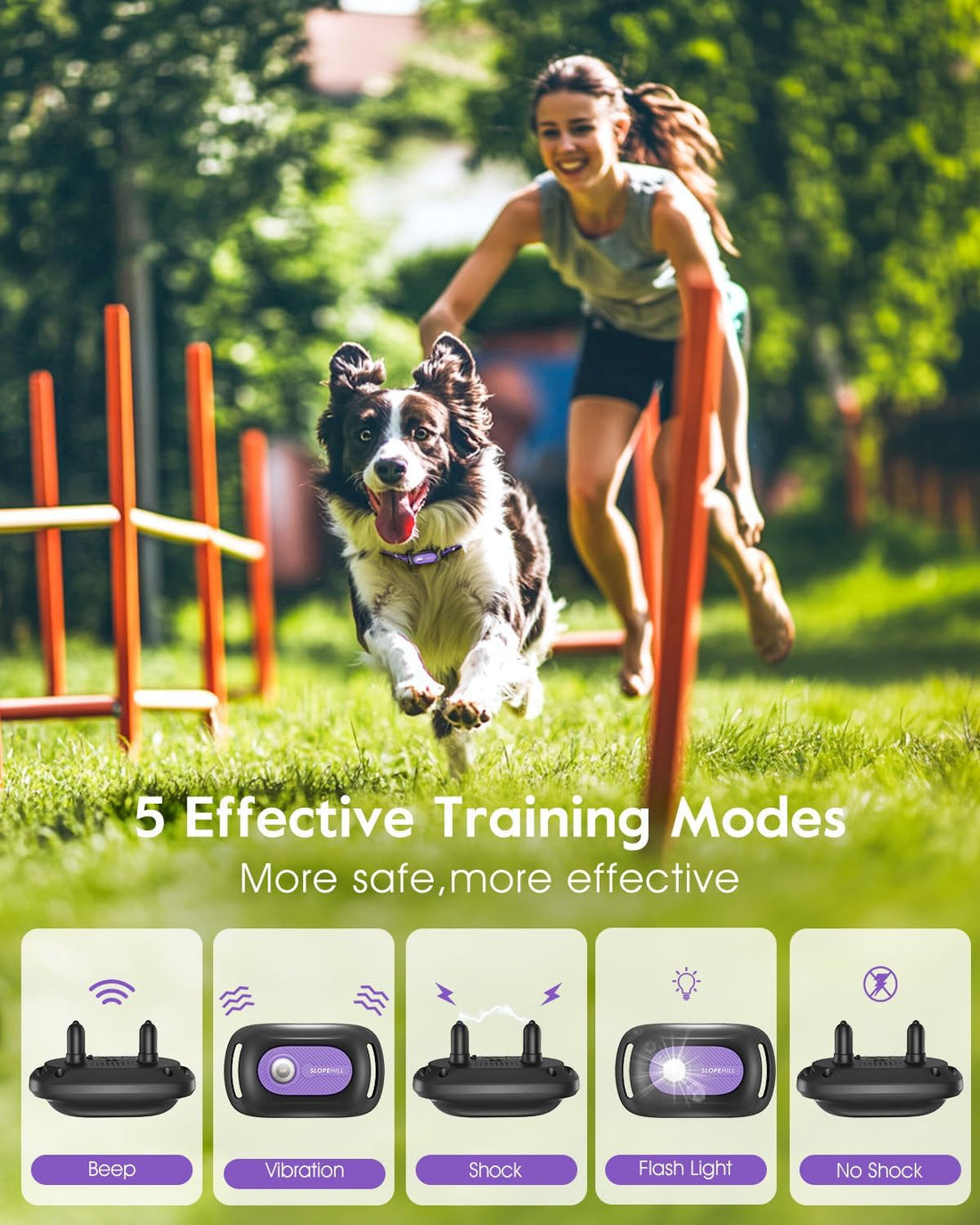 SLOPEHILL Dog Shock Collar 2 Dogs,4200FT Dog Training Collar