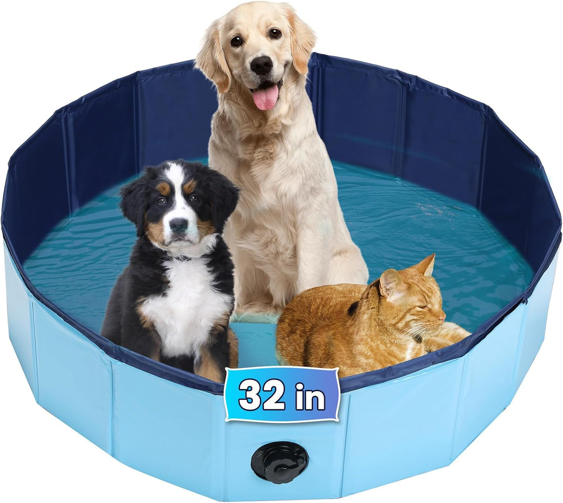 Large Foldable Dog Swimming Pool Pool, 47.2" x 11.8", Whelping Box
