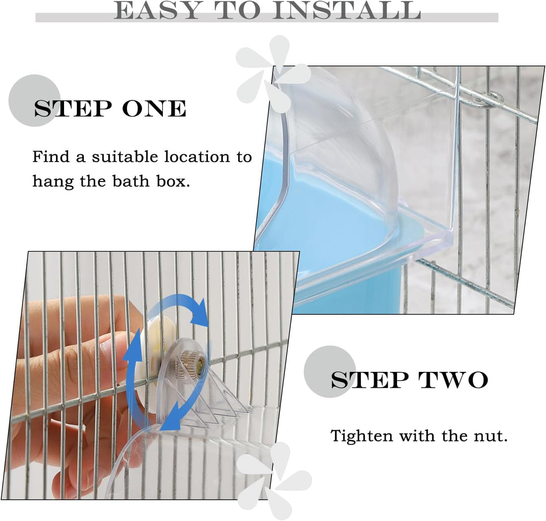 Bird Bath for Cage Hanging Bird Bathtub with Detachable Drawer