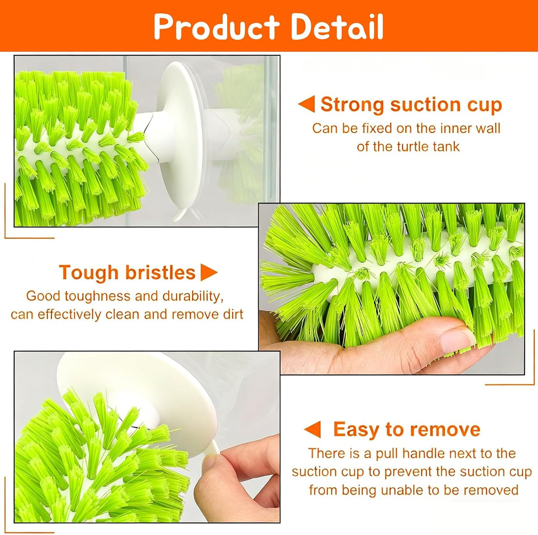 3 Pcs Turtle Tank Accessories, Tortoise Brush with Suction Cup