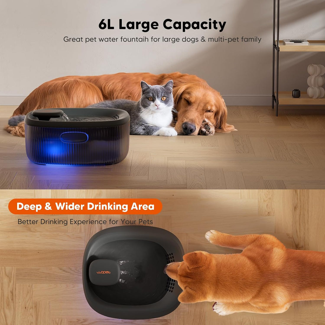 WOPET Dog Water Fountain for Large Dogs