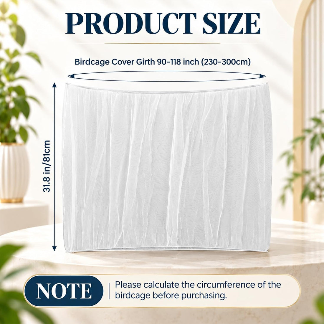 Universal Bird Cage Seed Catcher, Adjustable Bird Cage Cover 90-118''