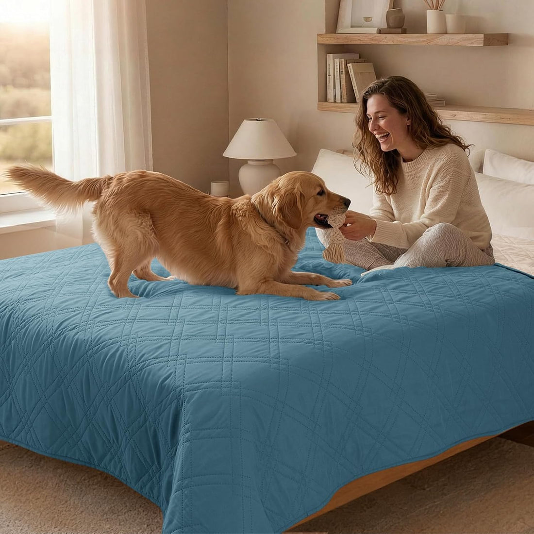 Waterproof 7 Layer Reversible Couch Covers for Dogs Bed Blanket