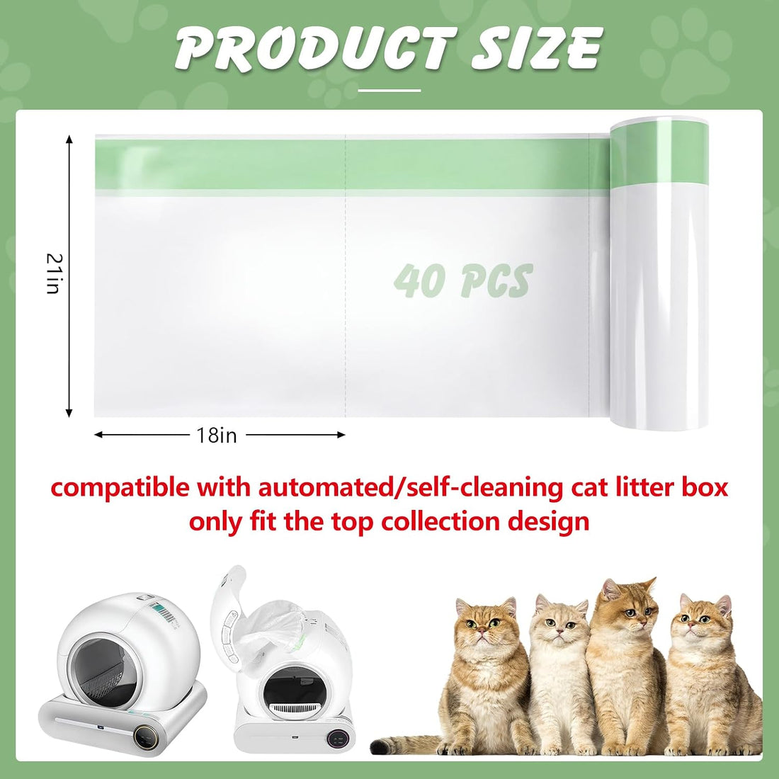 140 Cat Litter Box Liners For Meowant Mw-Sc01/Sc02/Sc09, Drawstring