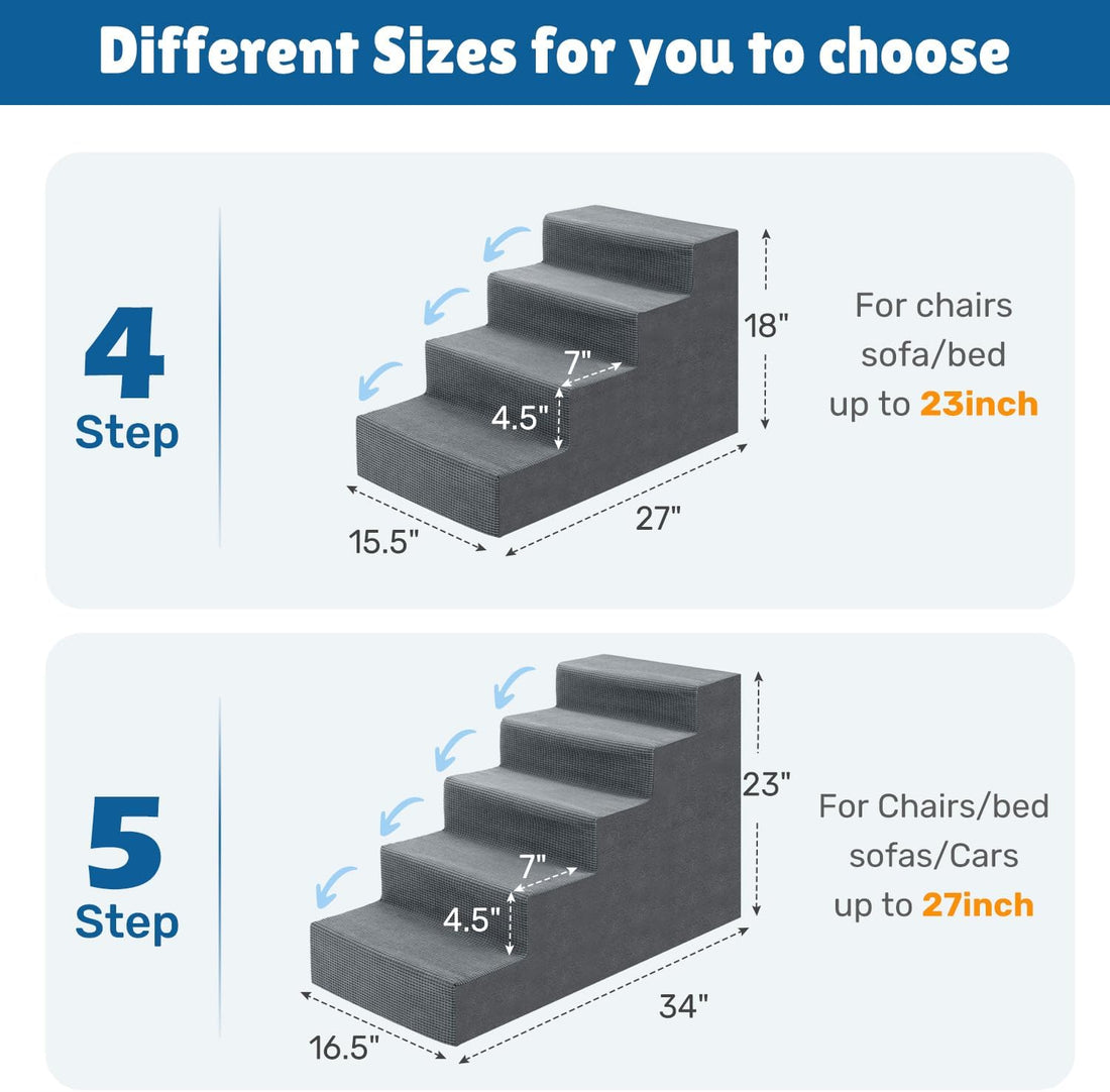 Dog Steps for Bed, 18" H Dog Stairs for Small Dogs