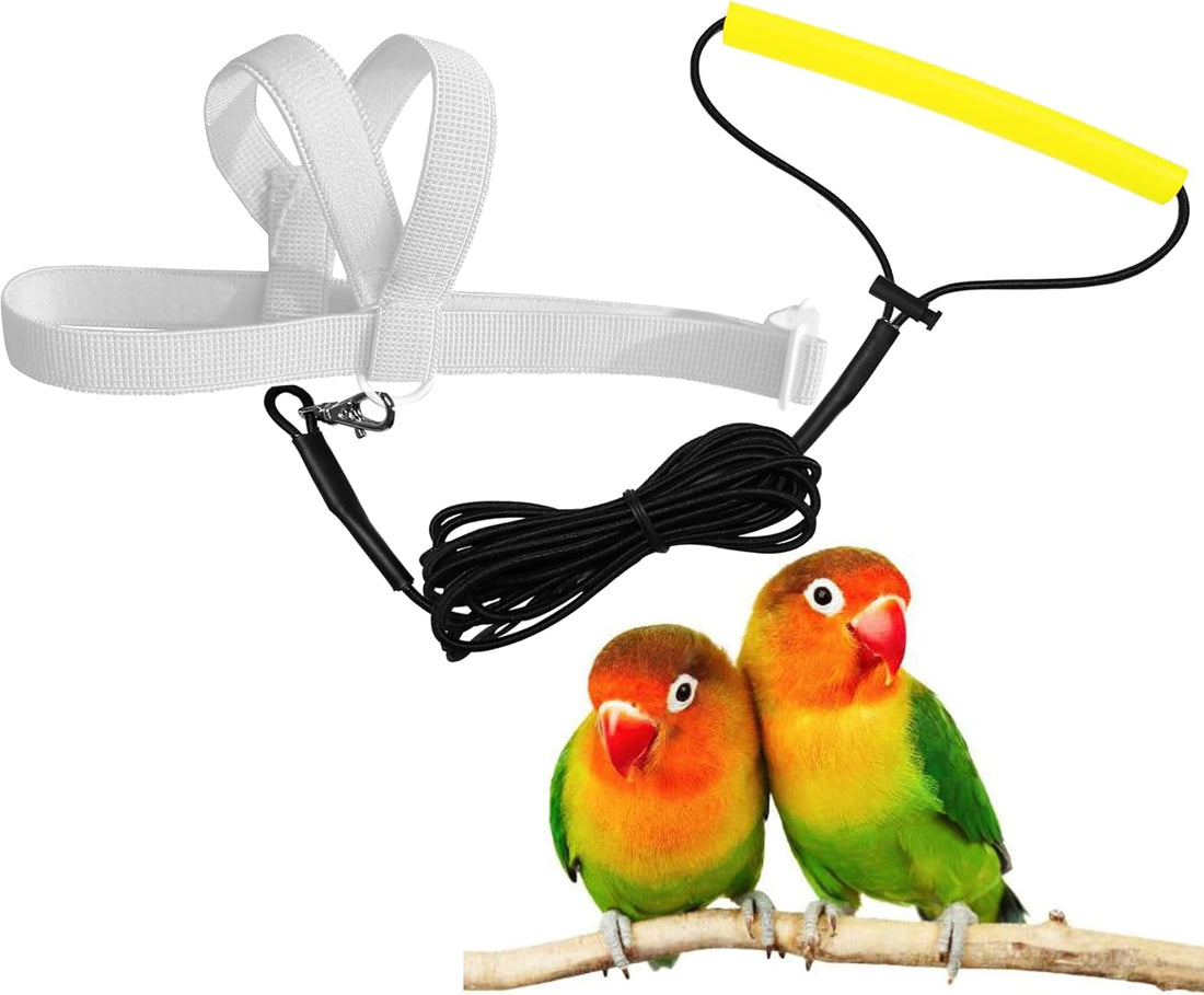 VANFAVORI Adjustable Bird Harness Elastic with 80-inch Flying Leash