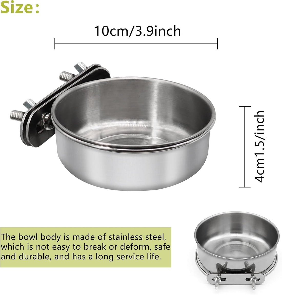 DVHEY 2 Pcs Small Bird Feeding Dish Cups,Parrot Food Bowl Cage