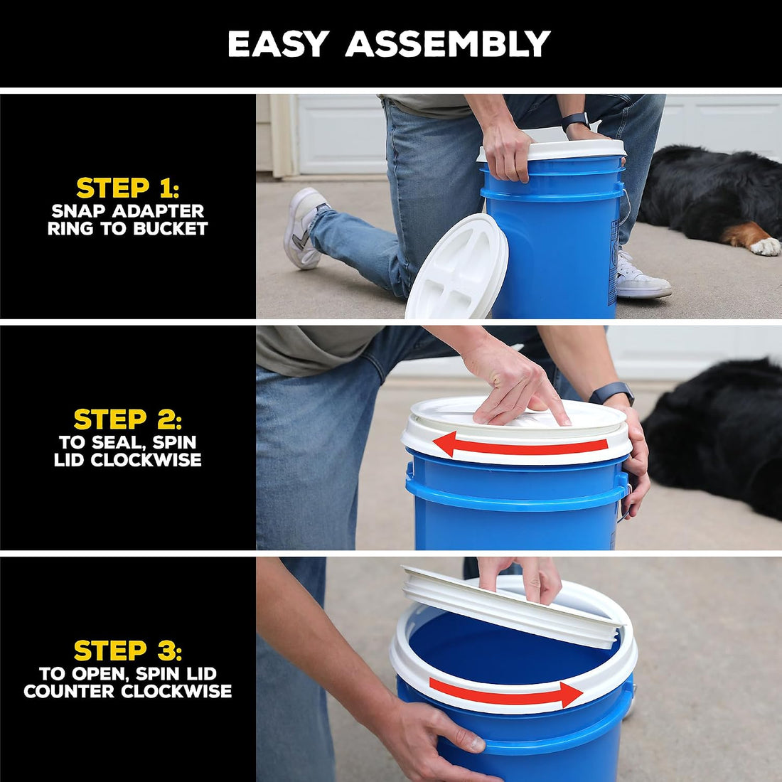 Gamma2 Seal Bucket Lid Pet Food Storage Container, 10", White