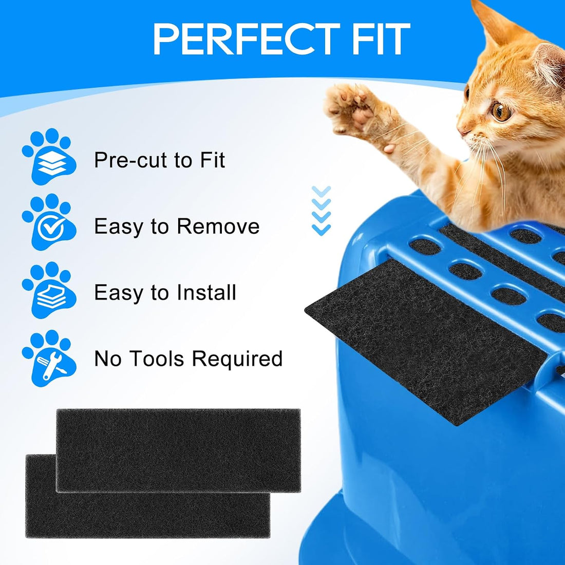 8PCS Cat Litter Box Filter Compatible with Van Ness CP7 Extra Large