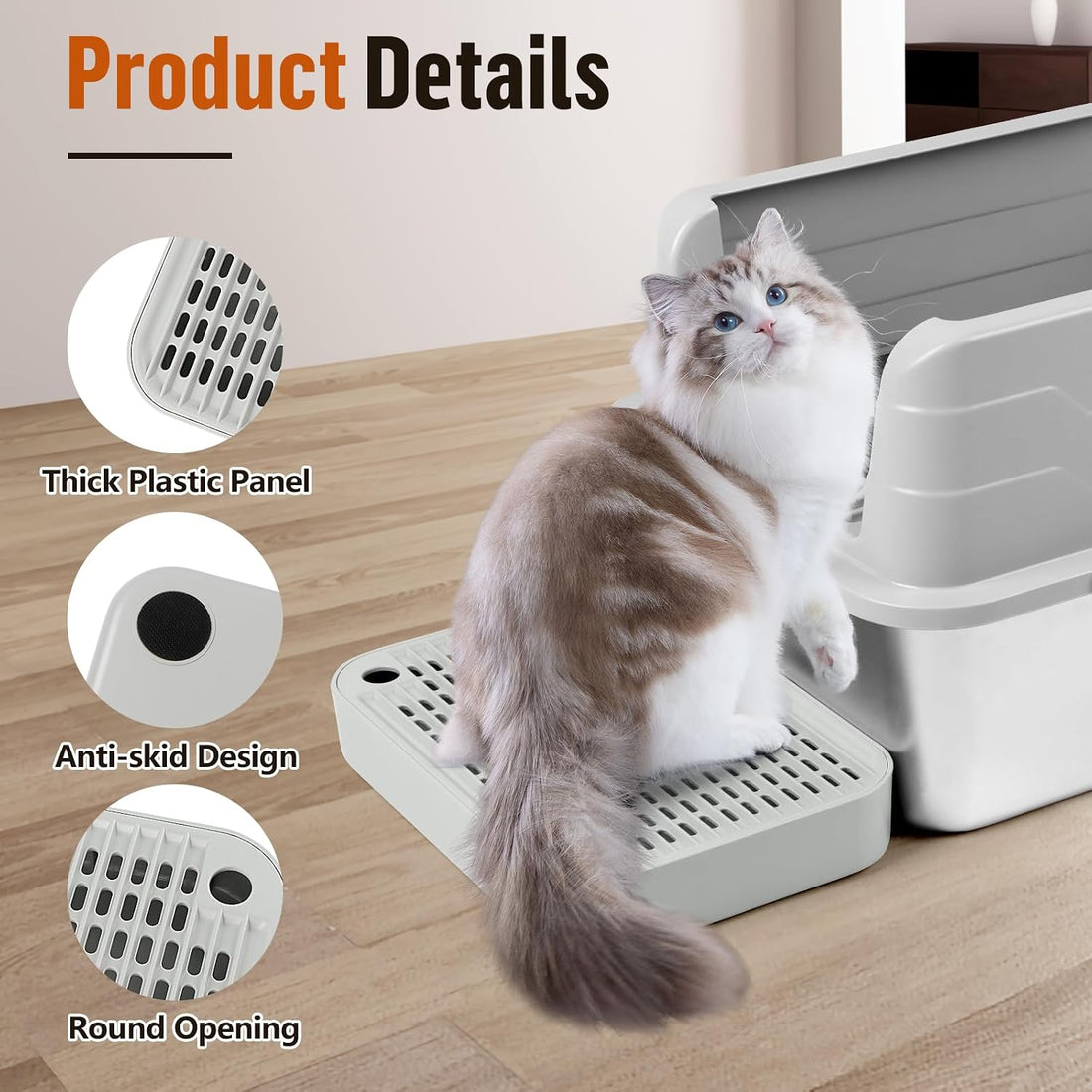 Cat Litter Box Step with Filter Function, Non-Slip Cat Step