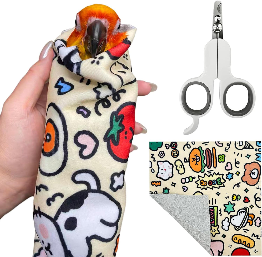 Bird Nail Clippers,Parrot Grooming wrap,2in1 for Safe Nail Trimming