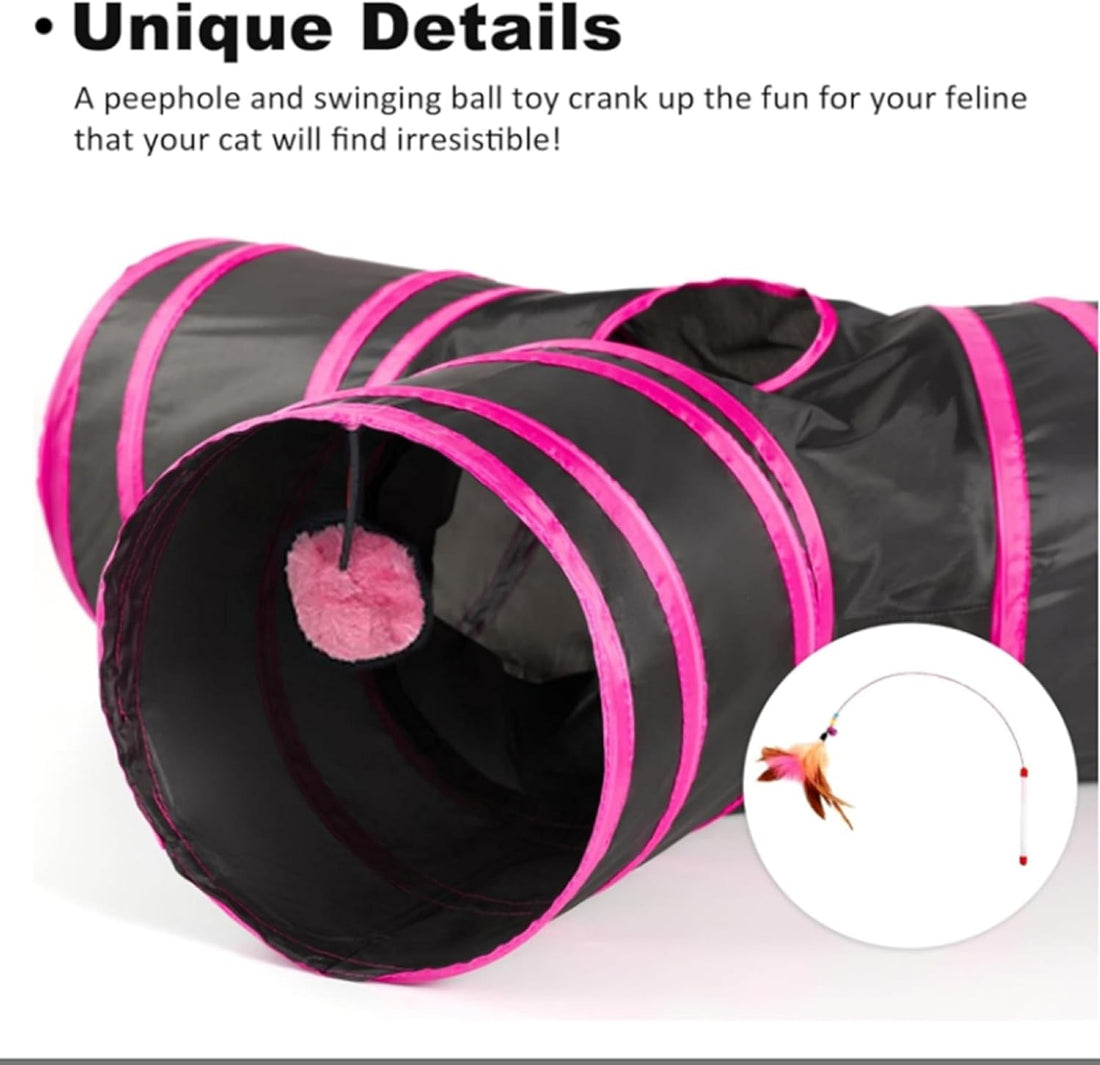 Pet Cat Tunnel Tube Cat Toys 3 Way Collapsible