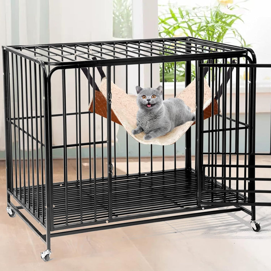JOYELF Cat Hammock Bed, Medium Reversible Pet Cage Hammock Hanging