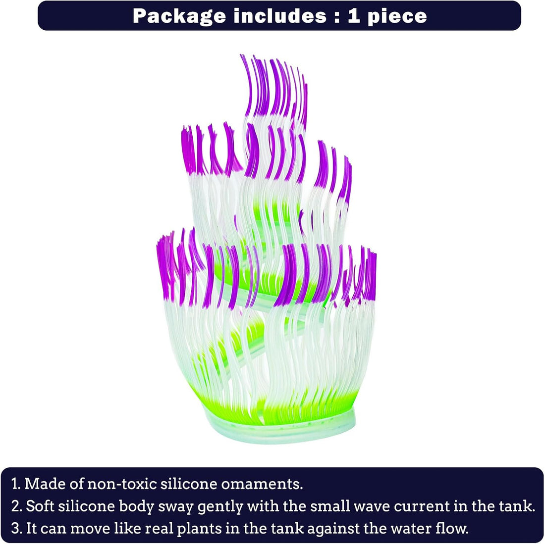 Soft Silicone Glow-in-Dark Anemone with Natural Water Motion