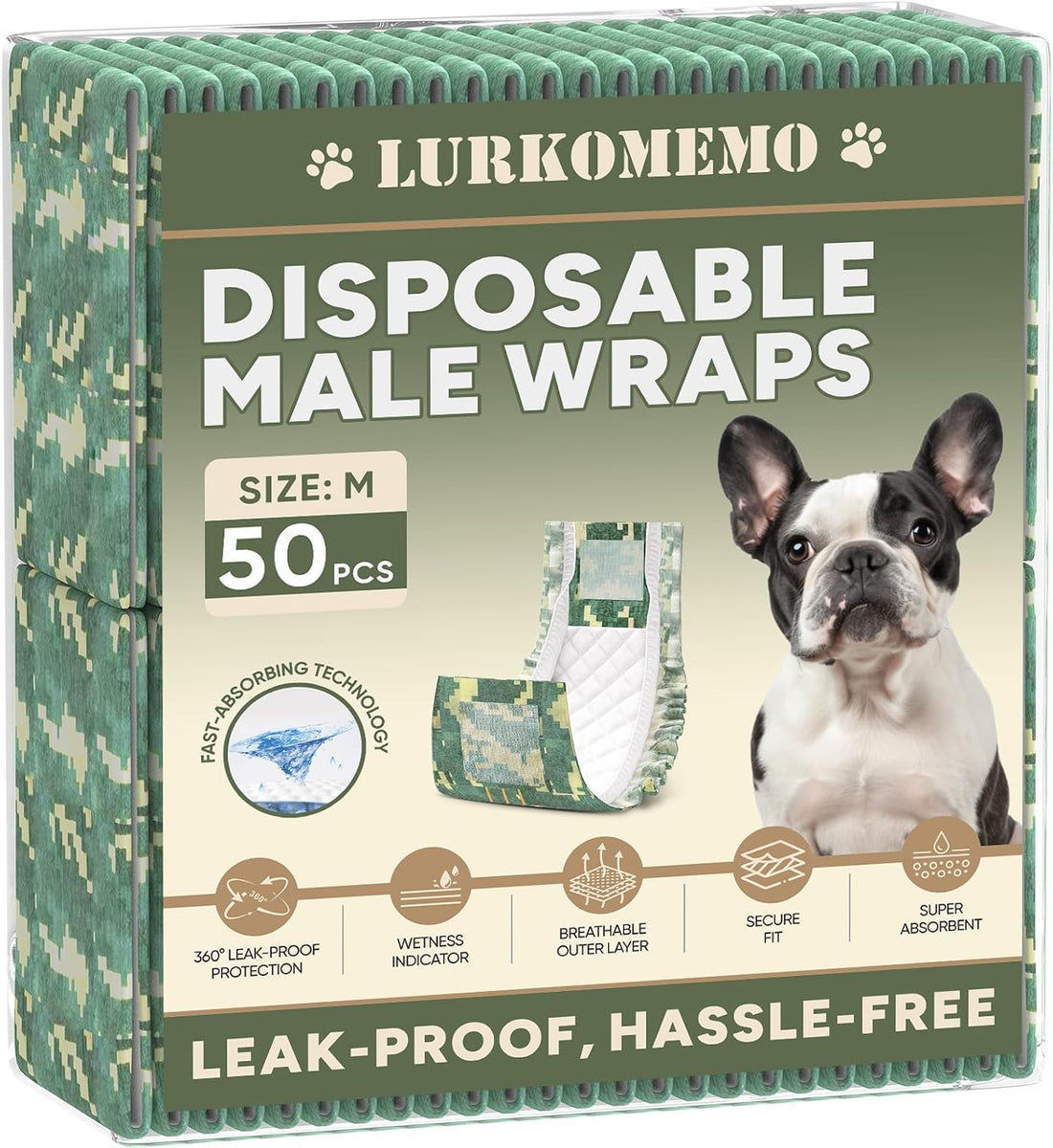Disposable Dog Diapers Male 50Ct