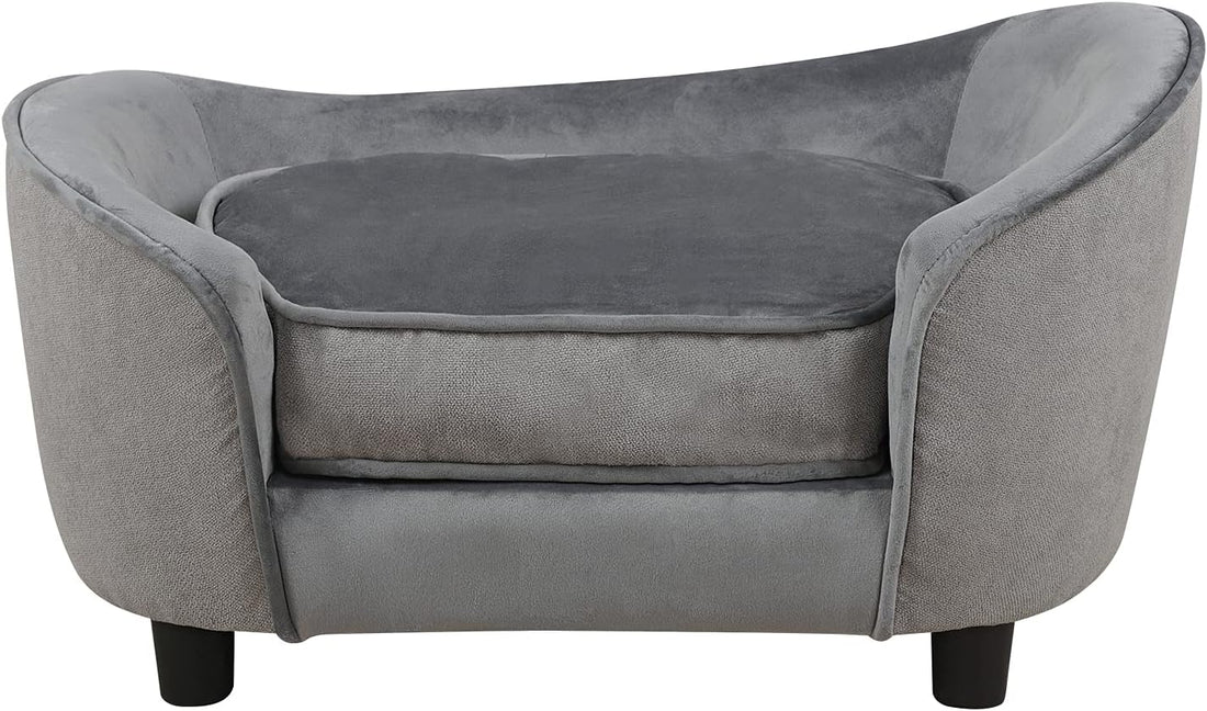 Pet Sofa Bed, Velvet Fabric Pet Couch Chair with Removeable Washable