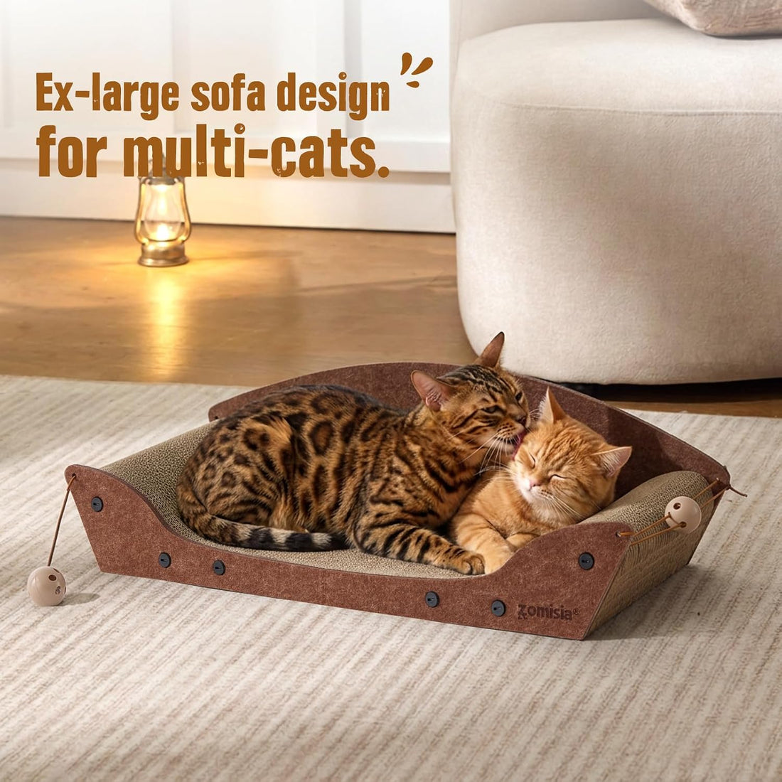 ZOMISIA 26'' Cardboard Cat Scratcher Bed