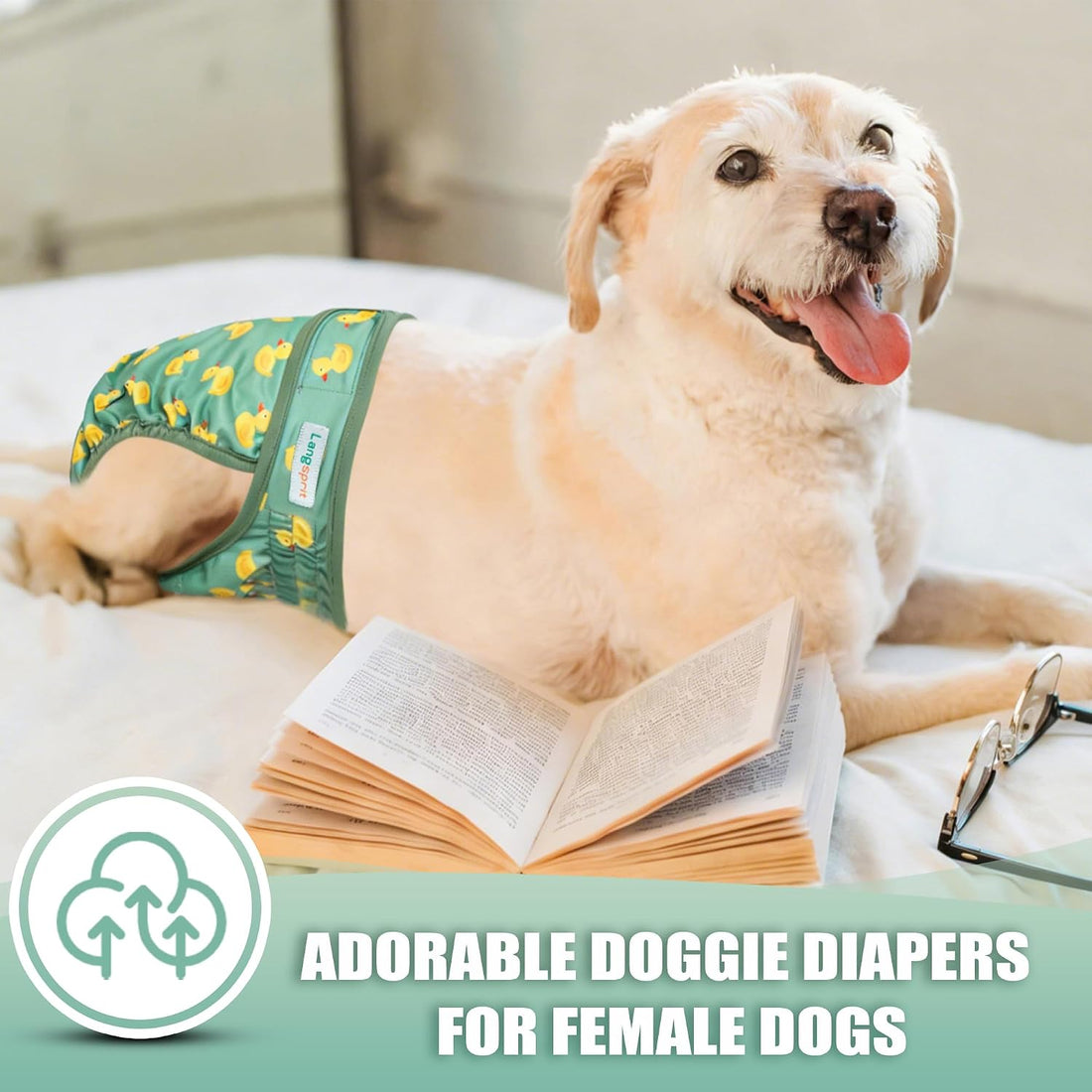 Langsprit Female Dog Diapers for Doggie Puppy,Reusable Dog Period
