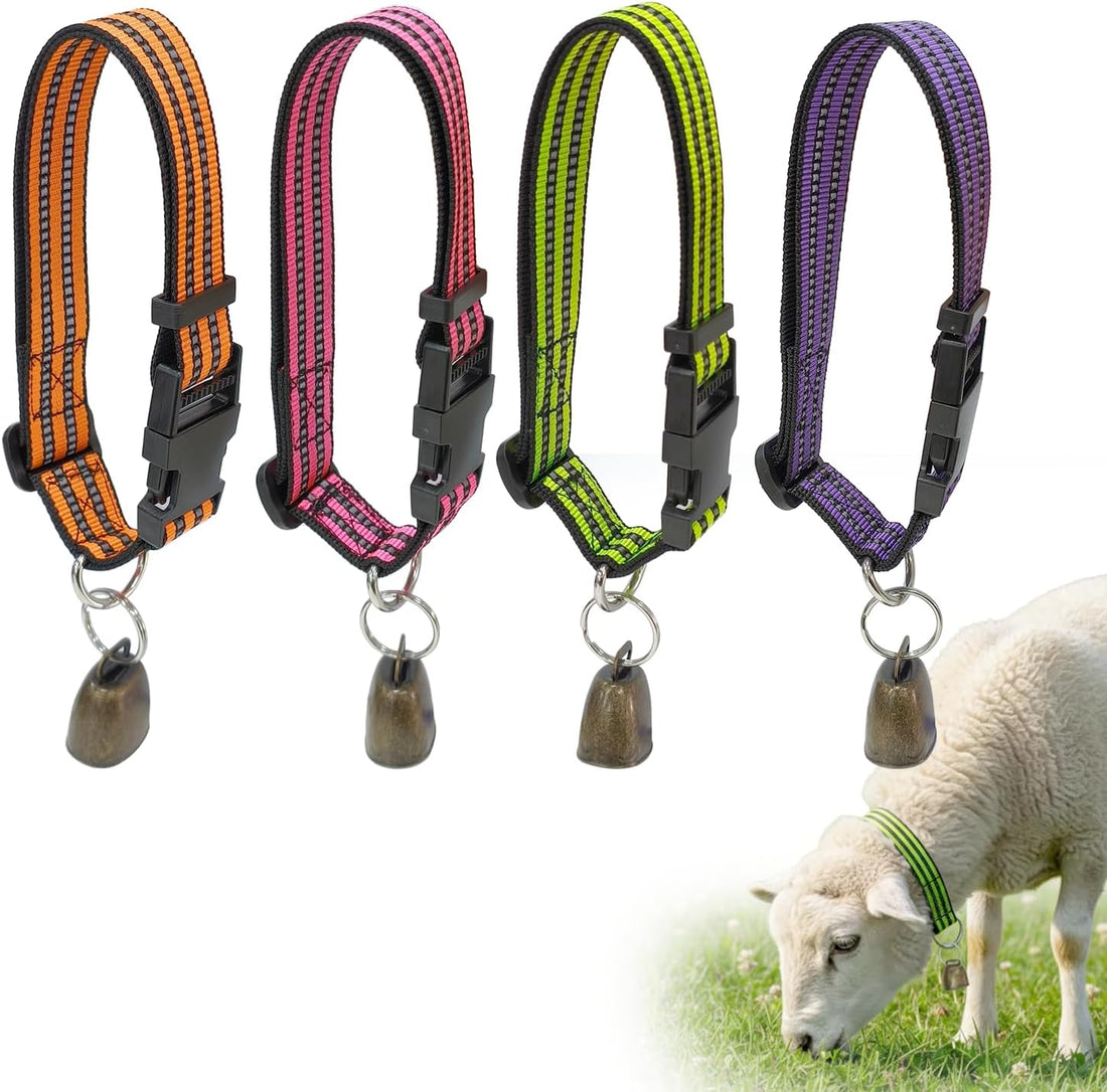 Goat Collars and Bells，Durable Nylon Adjustable Collar
