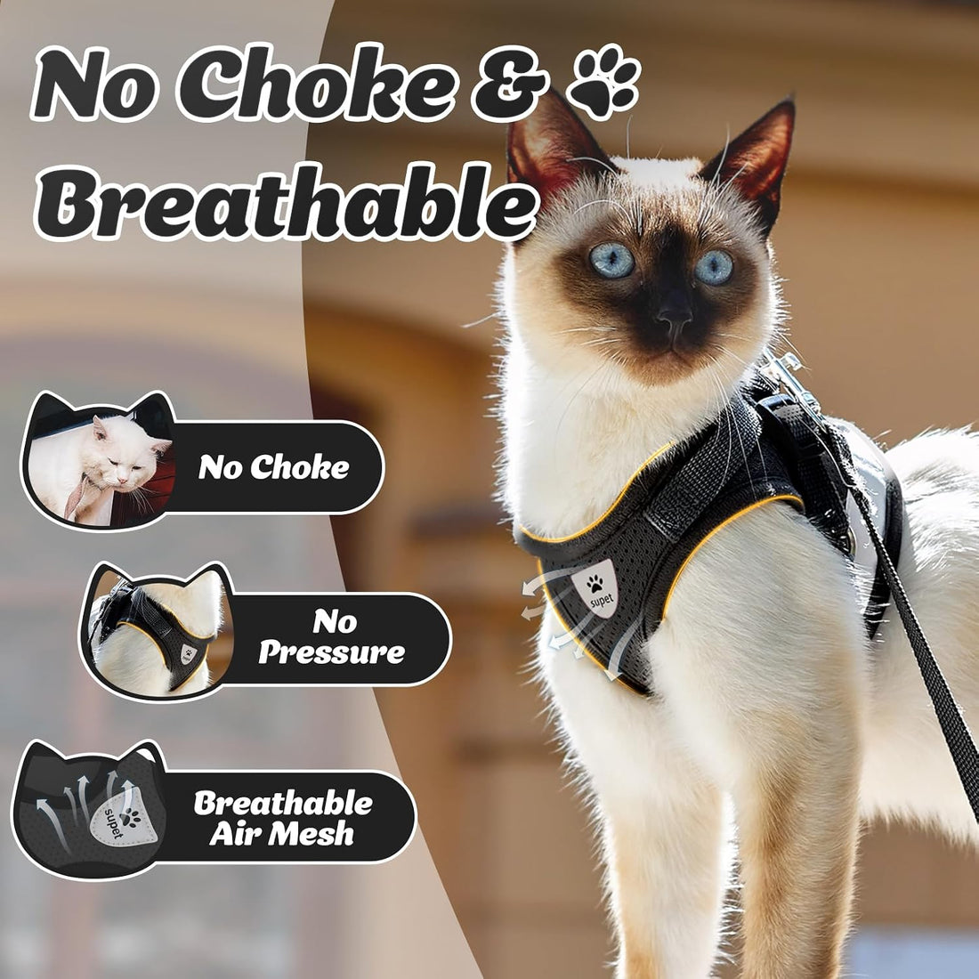 Supet Cat Harness and Leash Set