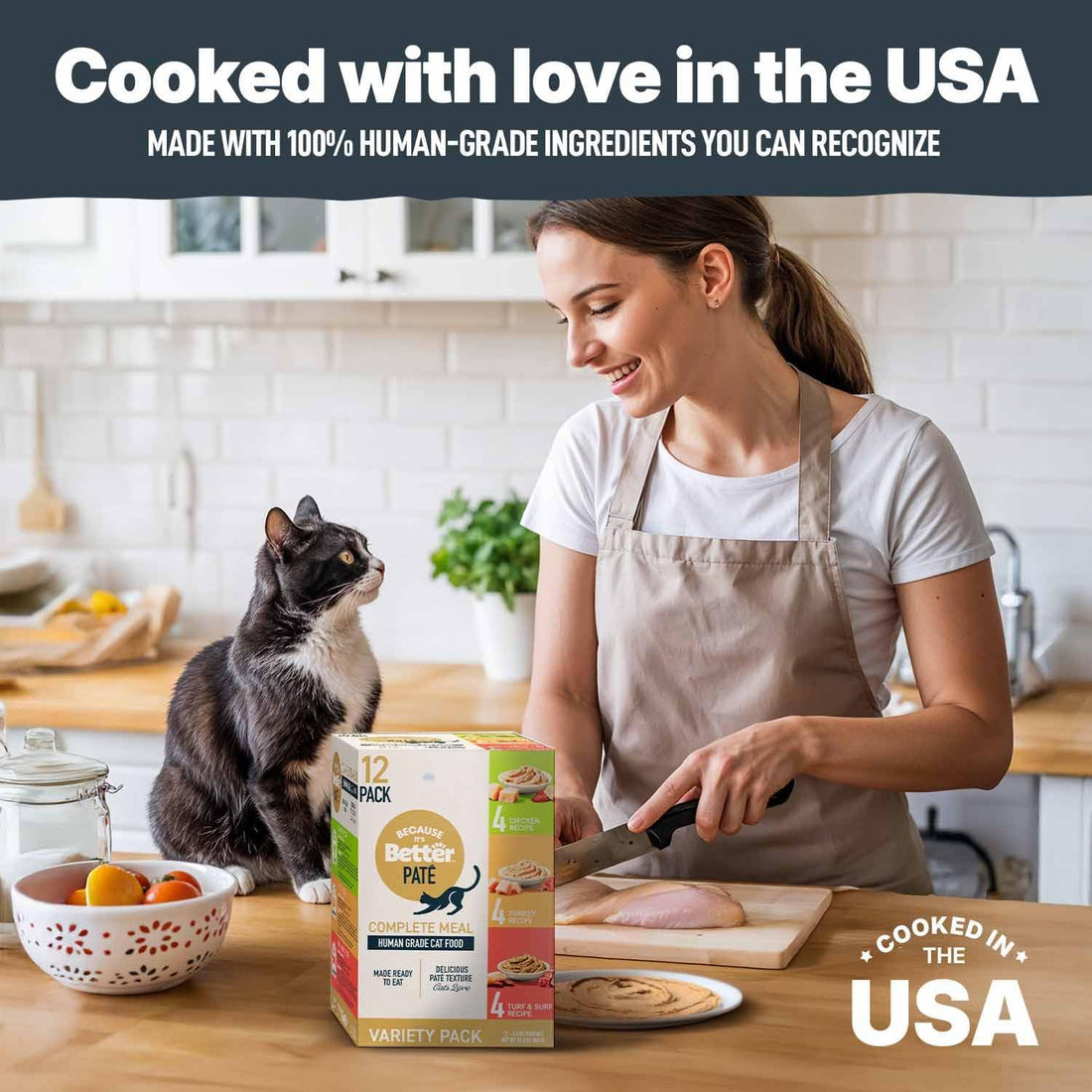 Because It’s Better Pate Complete Meal - Wet Cat Food - Variety Pack