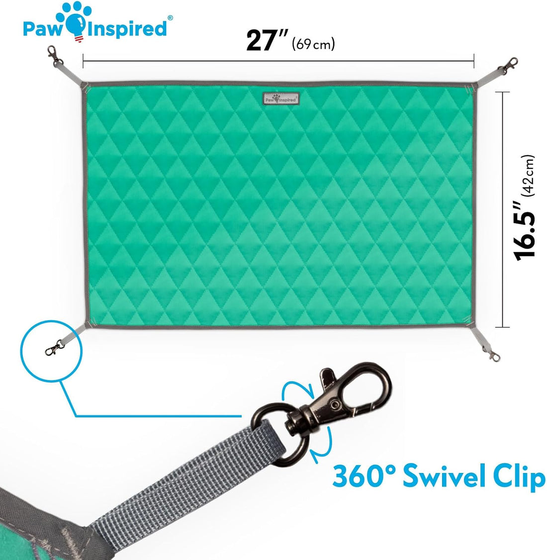 Paw Inspired Hanging Fleece Hammock for Small Animals, Gray/Light Gray