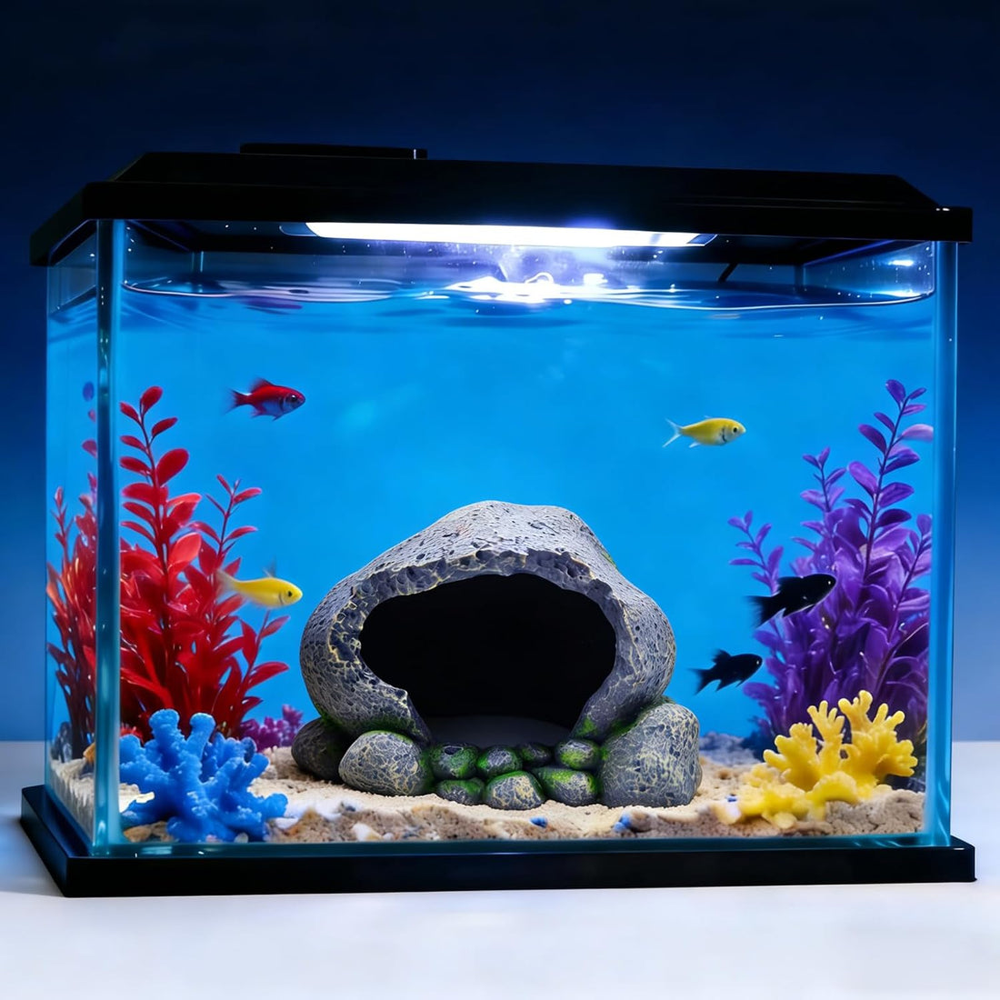 Aquarium Decoration Beta Fish Shrimp Reptile Rocks Hiding Cave