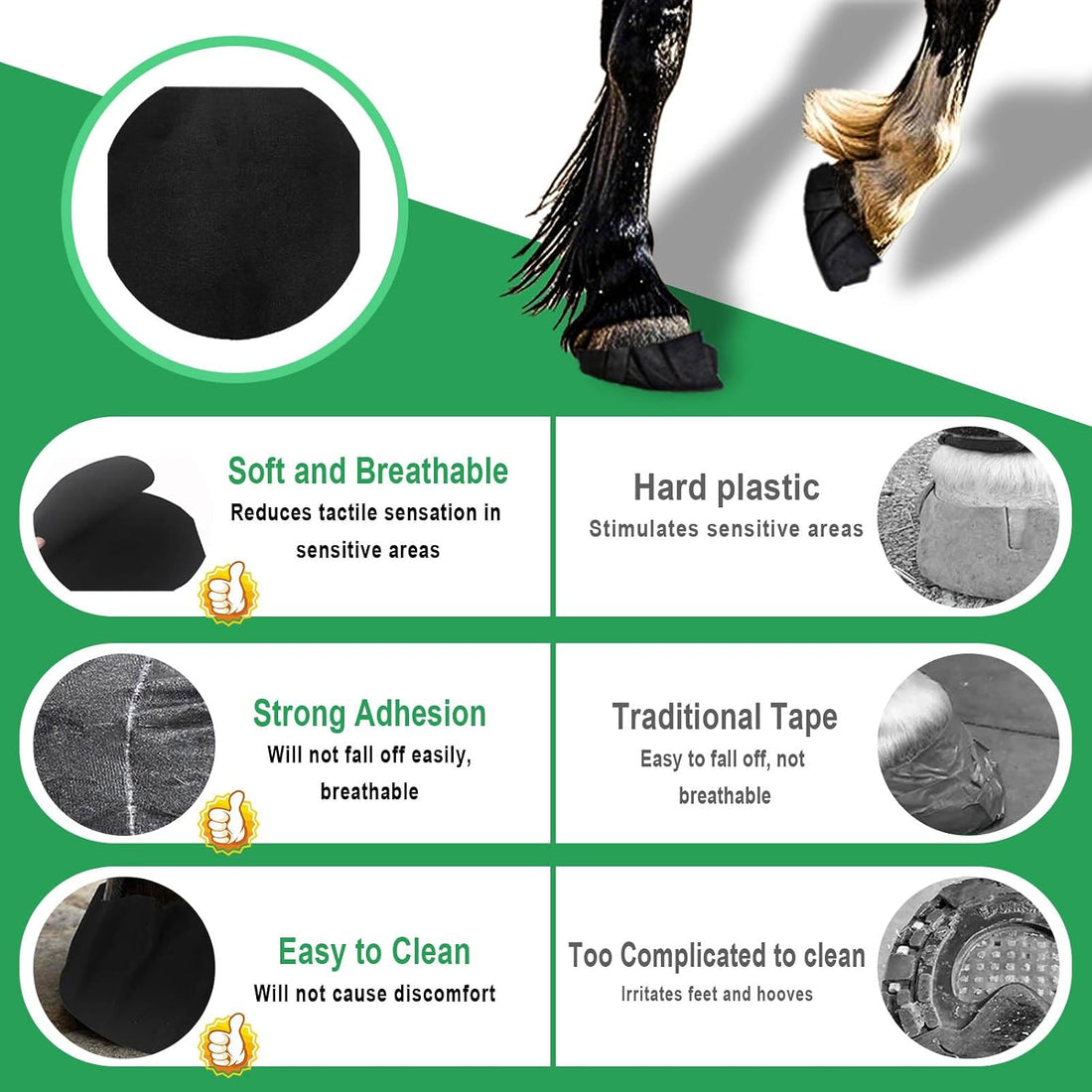 15 Pack Horse Hoof Tape with 3 Rolls of Vet Wrap