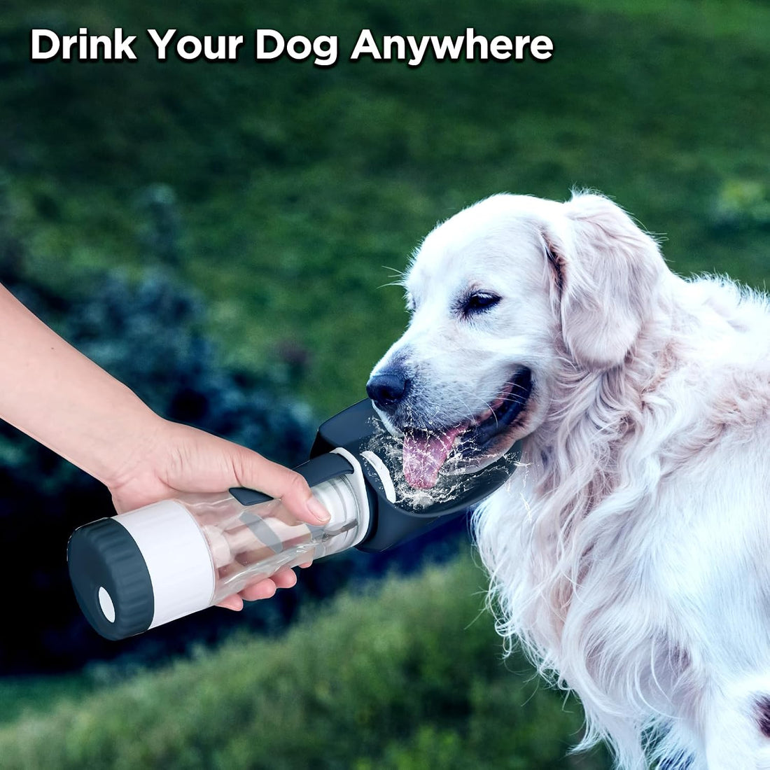 Uppetly Dog Water Bottle, Pet Water Bottle with Food Container