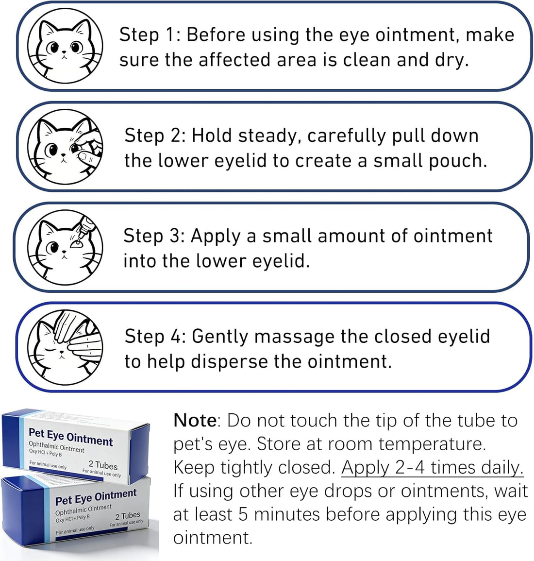 Pet Eye Cream for Dogs, Cats, Cattle, Horses, Sheep, Birds