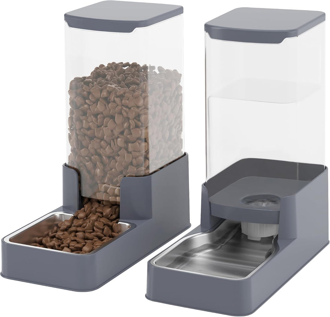 Automatic Cat Feeder and Water Dispenser in Set with Pet Food