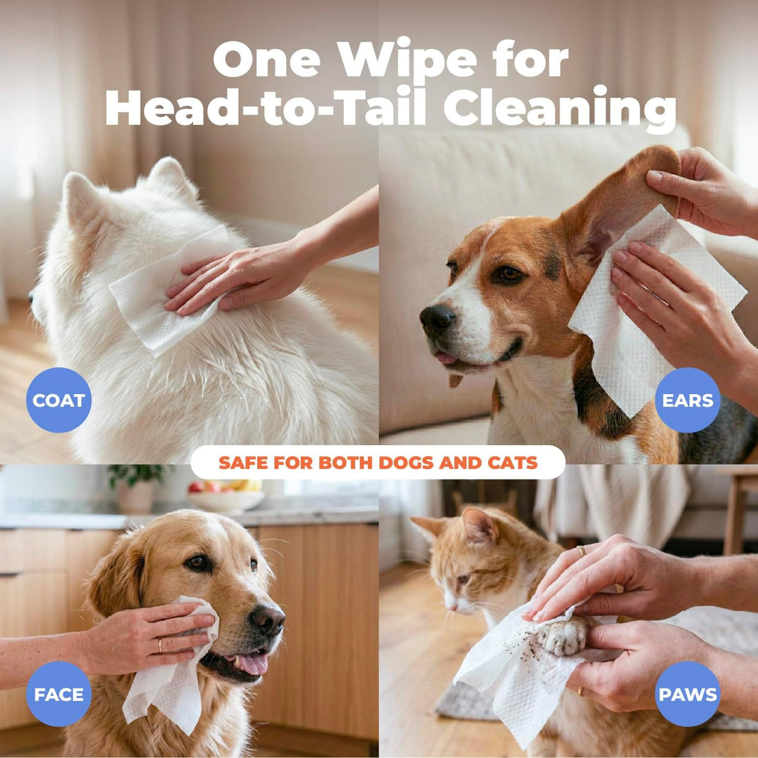 Best Pet Supplies 8" x 9" Large Dog Wipes