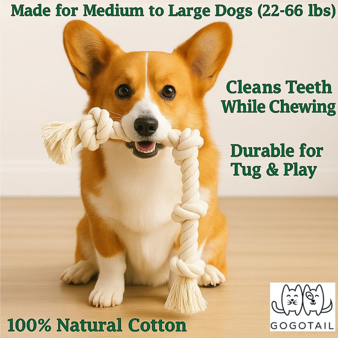 2-Pack 20” Heavy-Duty Dog Rope Toys for Strong Chewers
